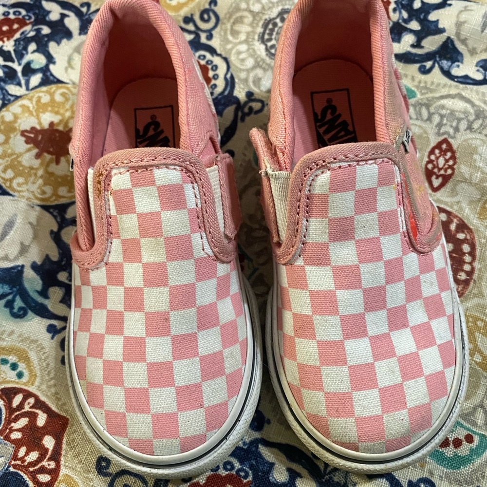 Pink checkered vans